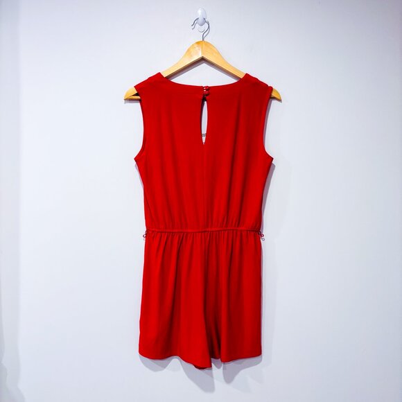 VENUS Red Sleeveless Romper Lace Up Front | Casual Summer | Small * - Picture 2 of 6
